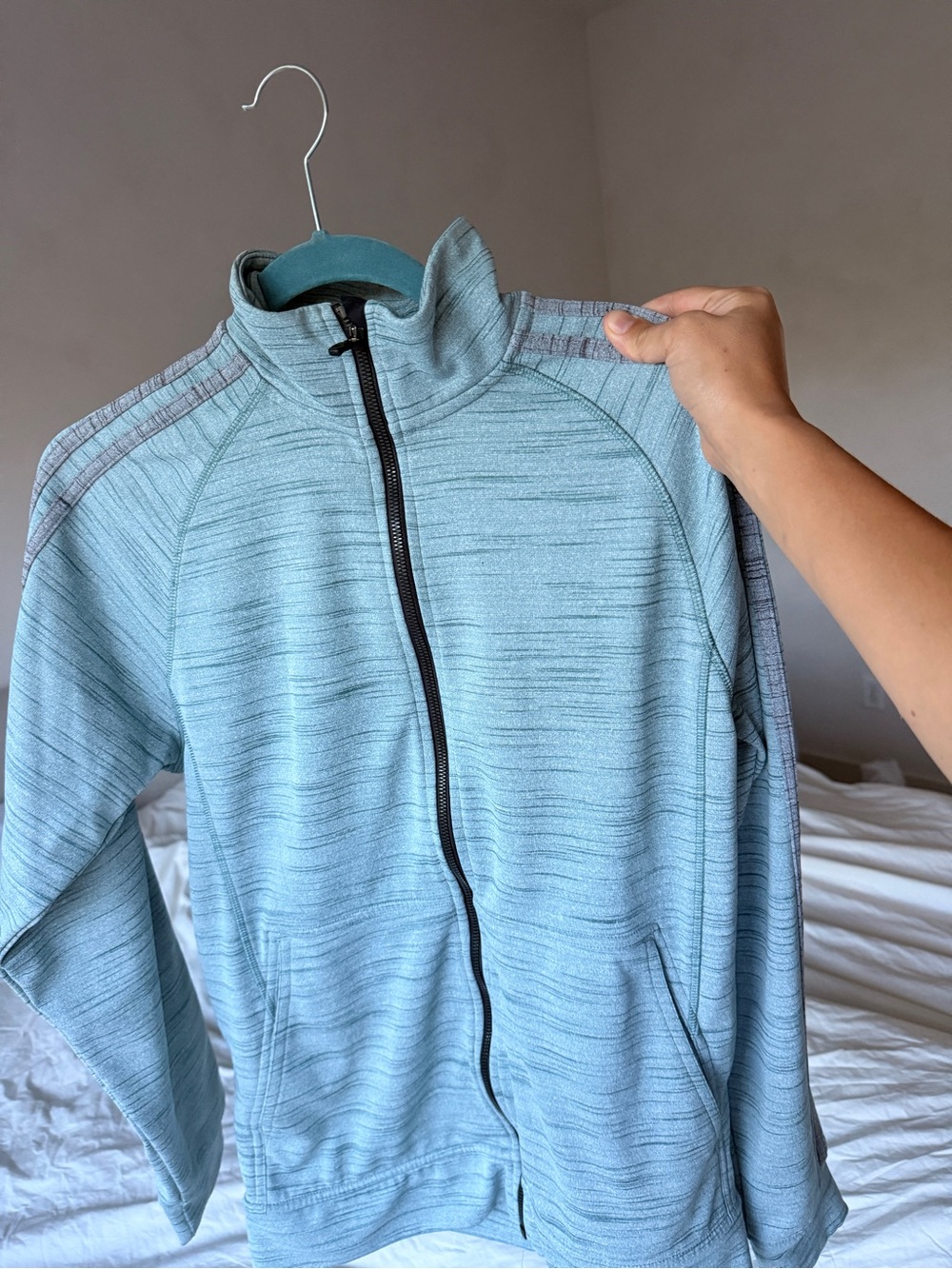 Men’s adidas Heather Light Blue Full-Zip Jacket